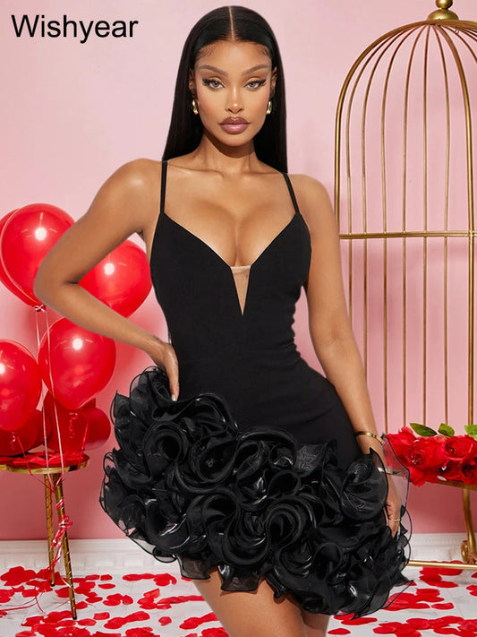 Ruffle Pleated Mini Dress