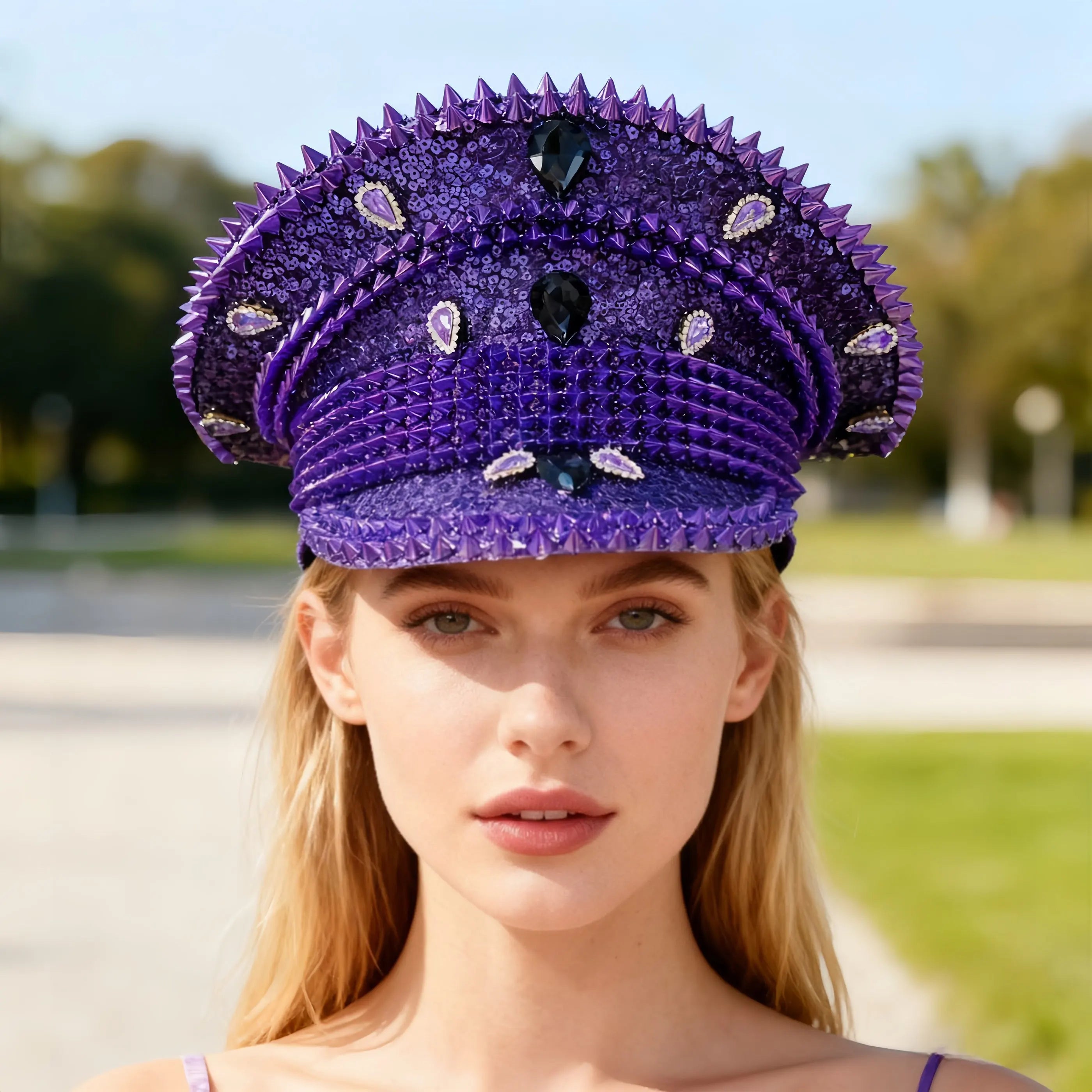 Steampunk Rhinestone Captain Hat