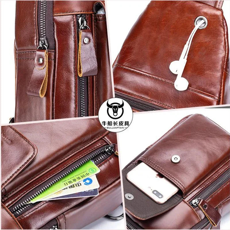 Genuine Leather Crossbody Chest Pack