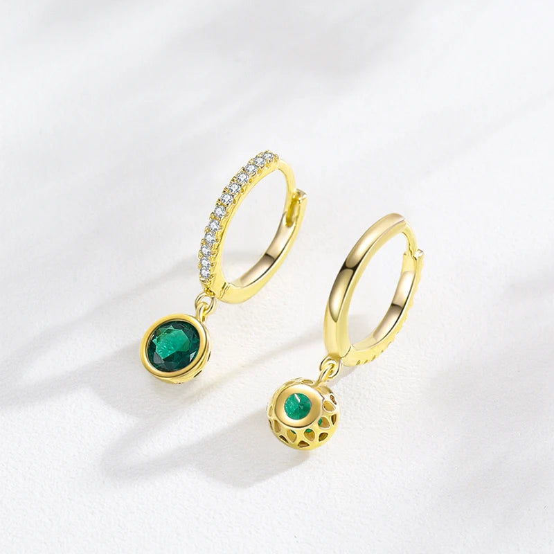 925 Sterling Silver Sparkling Circle Multicolour Crystal Hoop Earrings