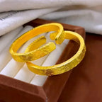 Sunflower Open Bangle 24K Gold AU999