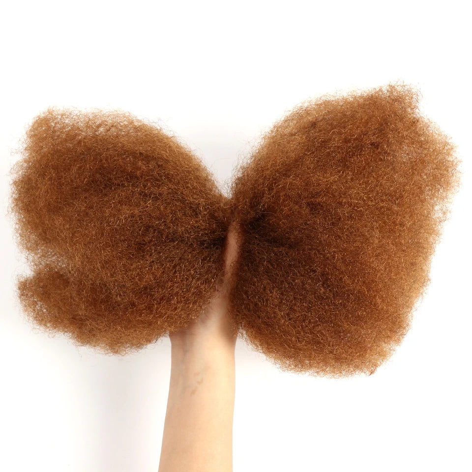22 inch Brown Blonde QVR Afro Kinky Bulk Hair No Attachment Afro Curly Bulk Human Hair Remy Dreadlock Natural Color Braids Hair