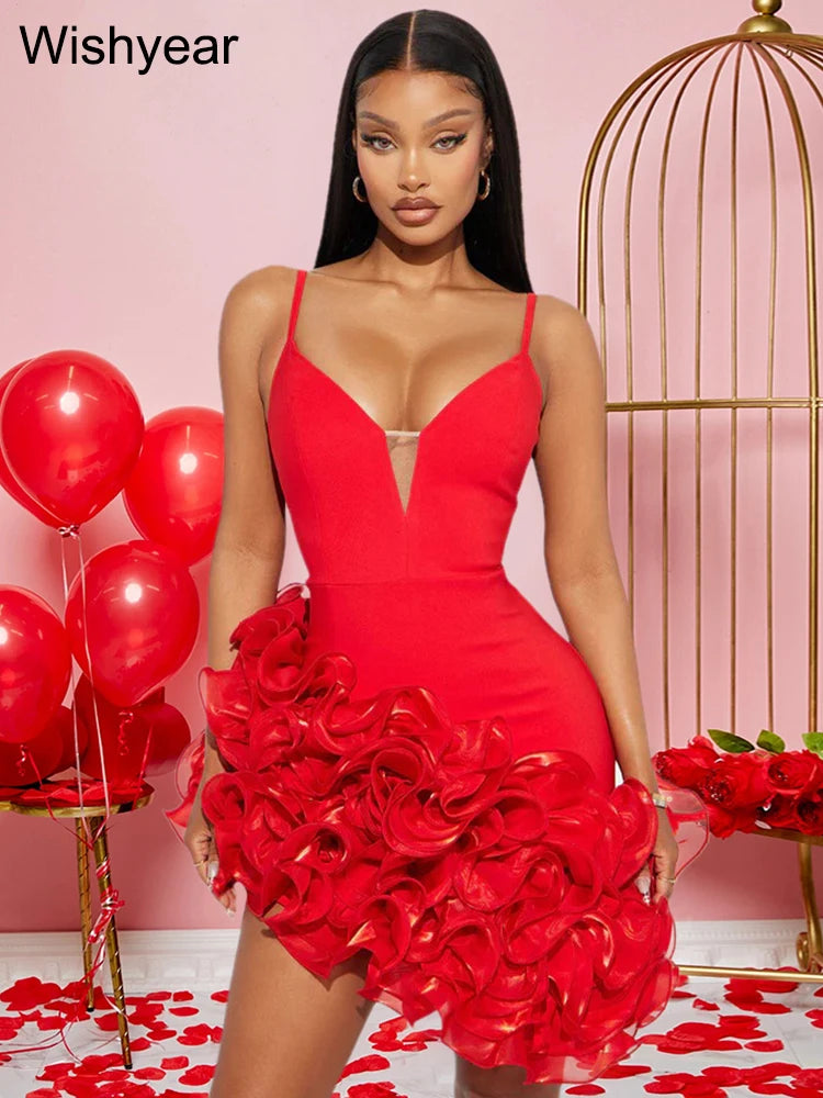 Ruffle Pleated Mini Dress