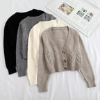 V Neck Cropped Cardigan