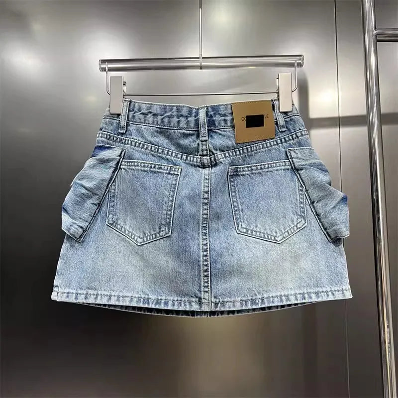 Bow Denim Skirt