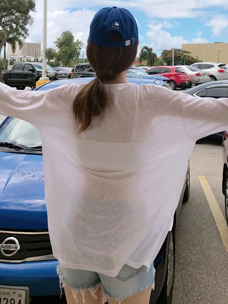 Sheer Layering Long-Sleeve Tee