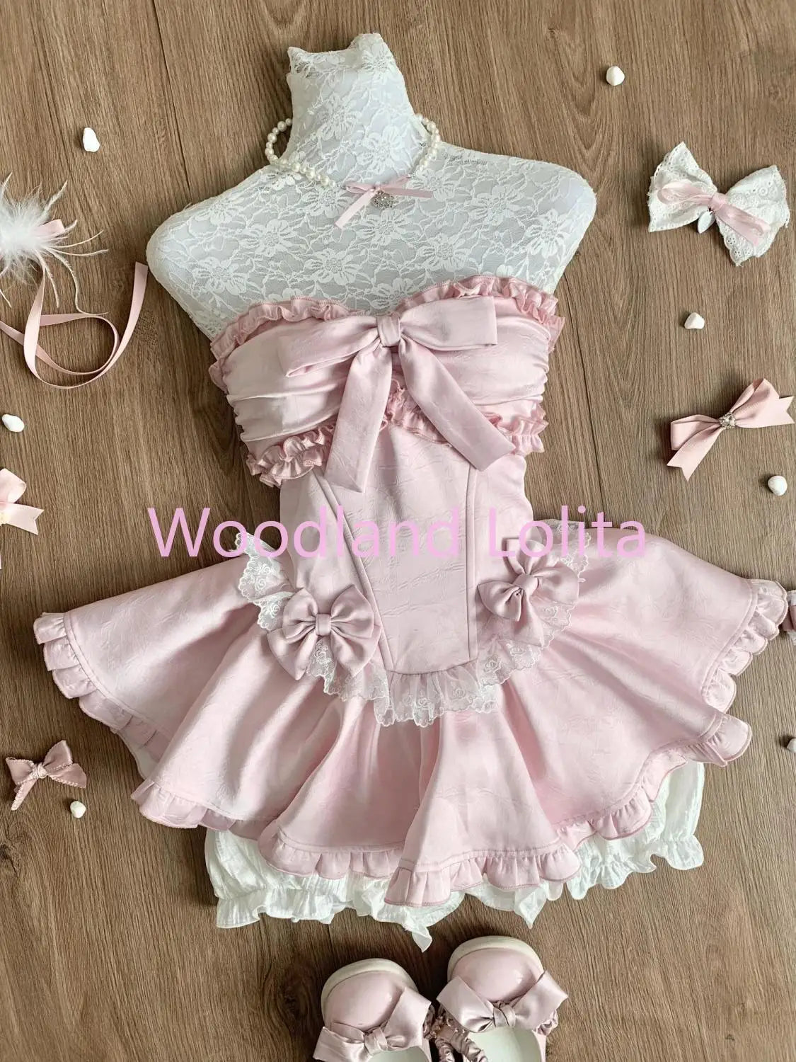 Bow Lace Strapless Dress