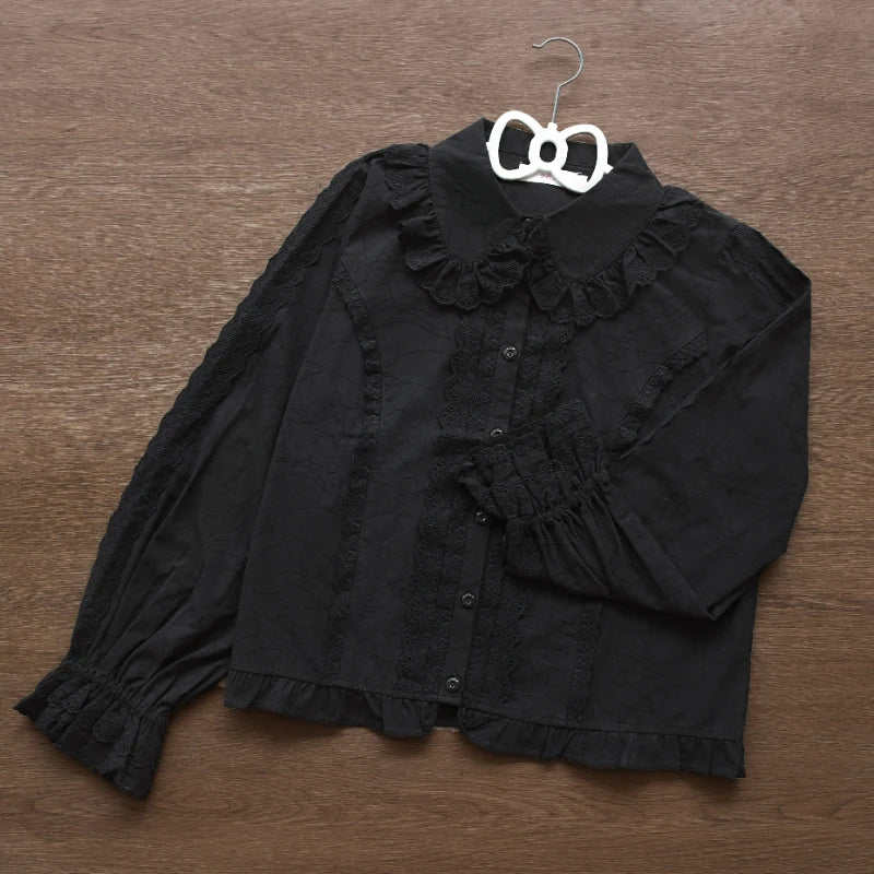 Ruffled Collar Button-Up
