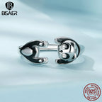 925 Sterling Silver Cute Panda Open Ring