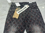 Rhinestone Denim Flared Jeans