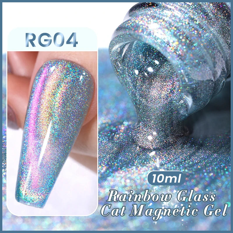 BORN PRETTY 10ml Water Light Cat Magnetic Gel Nail Polish Shining Super Sliver-light Holographics Soak Off UV Gel Varnish