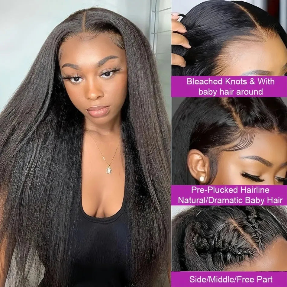 Kinky Straight 360 HD Lace Frontal Wig