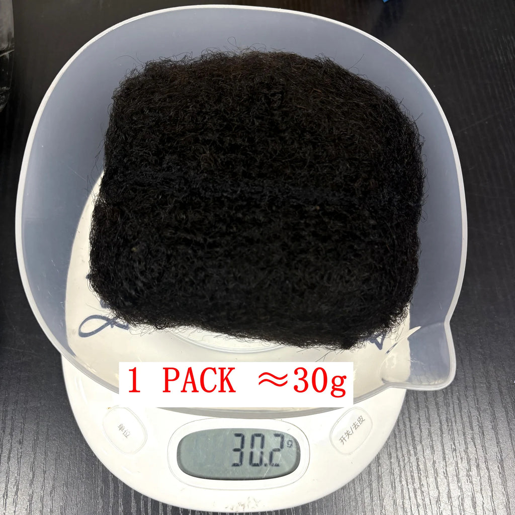 Tight Afro Kinky Bulk Human Hair for Dreadlock Extensions 100% Human Hair 30G/1 Pack 8 Inch Natural Repair Extensions for Braids