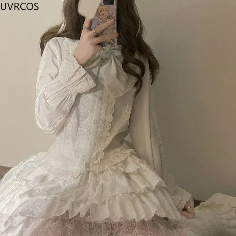 Ruffled Collar Button-Up