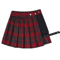 High Waisted Pleated Asymmetric Skort