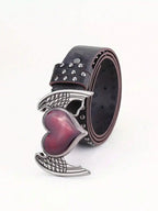 Rose Heart-Shaped Leather Belt