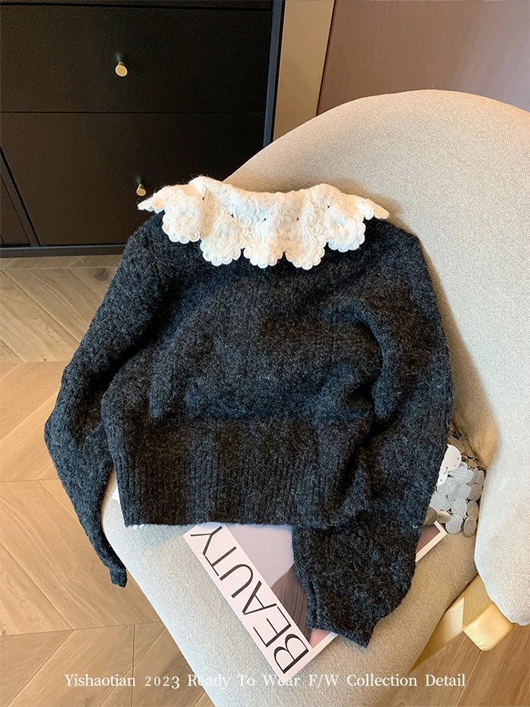 Peter Pan Collar Luxury Cardigan