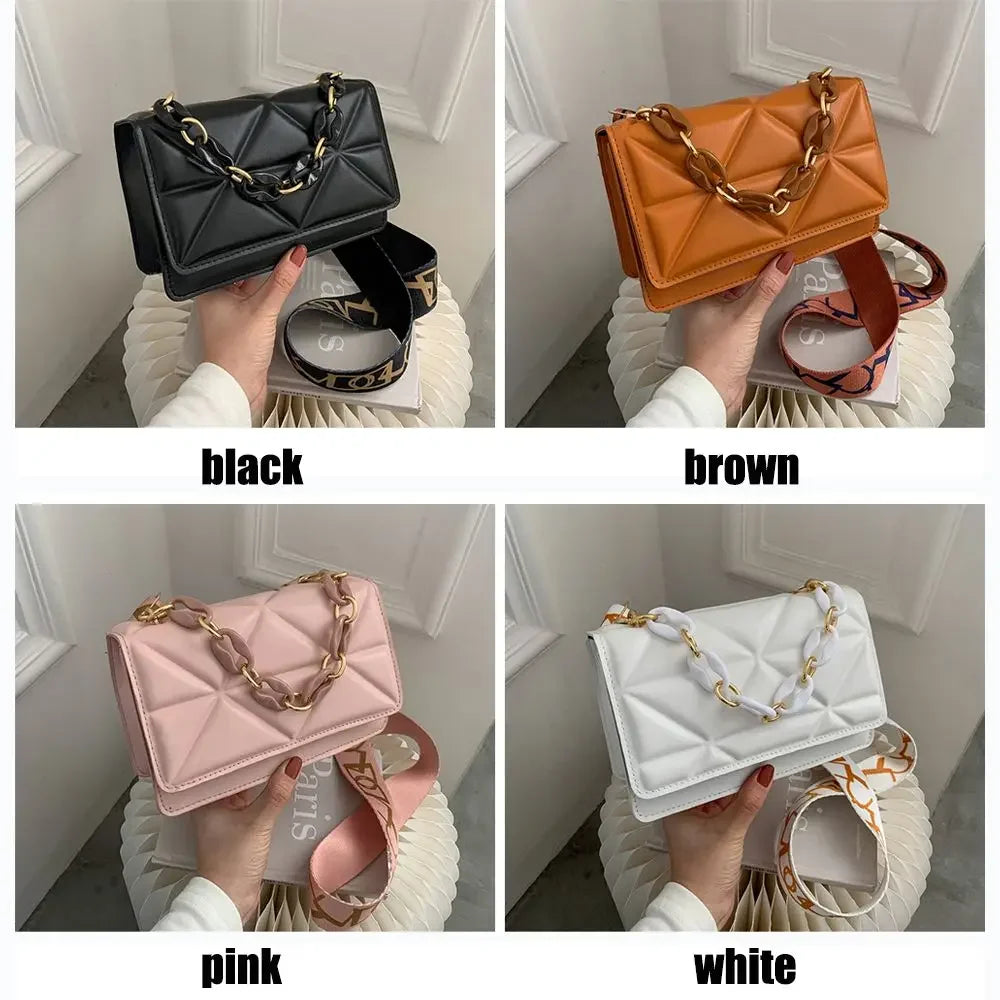 PU Leather Crossbody Clutch Flap Bag