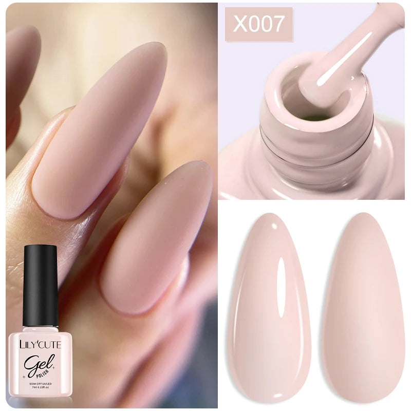 LILYCUTE 8ml Pink Dried Flower Gel Nail Polish Natural Flower Fairy Nail Art Gel Soak Off UV LED Painting Varnish For Nails DIY