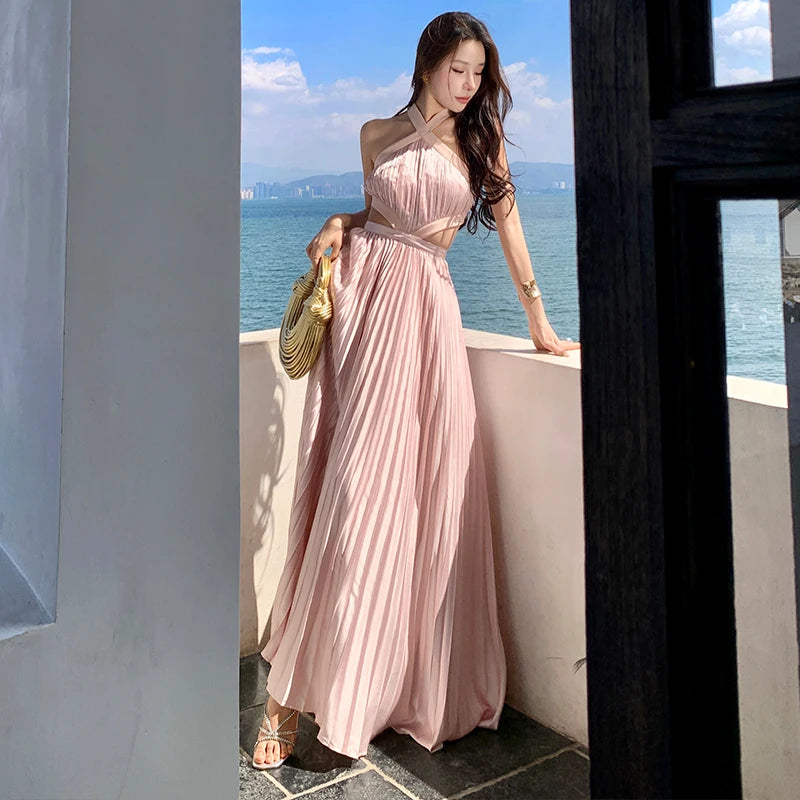 Pleated Long Dress
