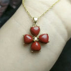 Natural 925 Silver Inlaid Purple Gold Sand Rose Pendant