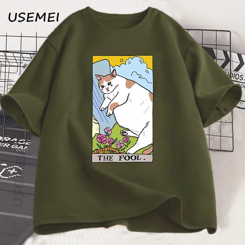 Sad Cat Meme The Fool Tarot Tee