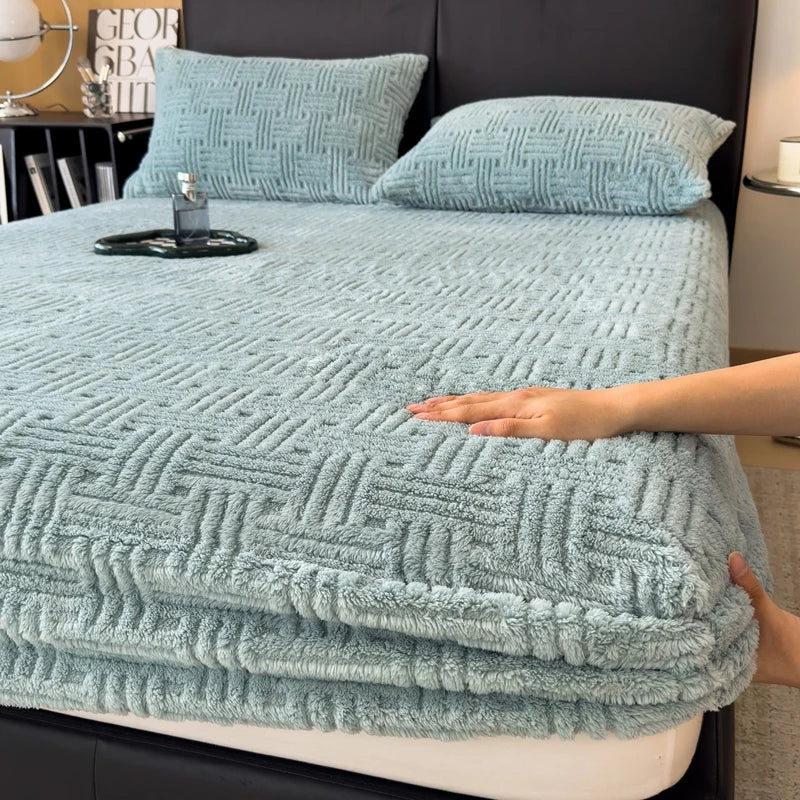 Embossed Plush Fitted Sheet