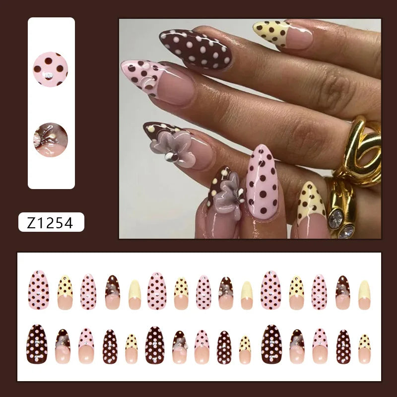 24pcs Sweet Pink Press On Nails