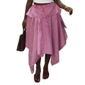 High Waist A Line Pleated Flared Maxi Skirt