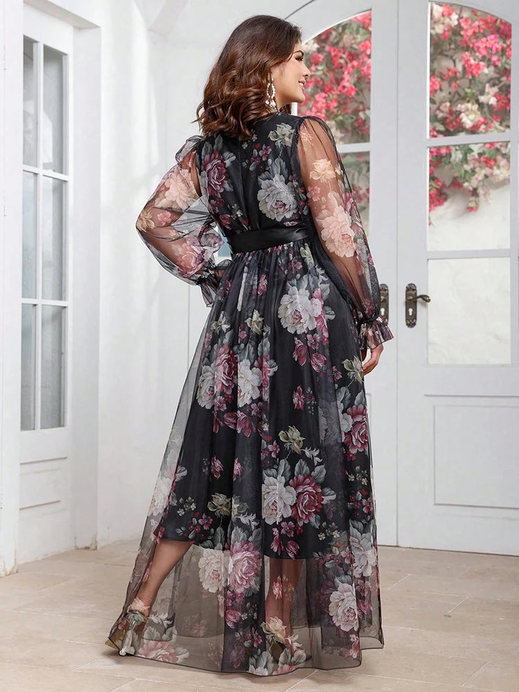 Long Sleeve Party Maxi Dress