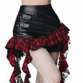 Faux Leather High-Waisted Asymmetric Short Skirt