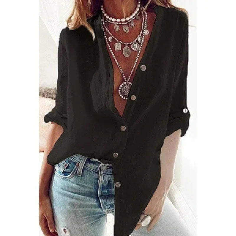 V-Neck Long Sleeve Shirt