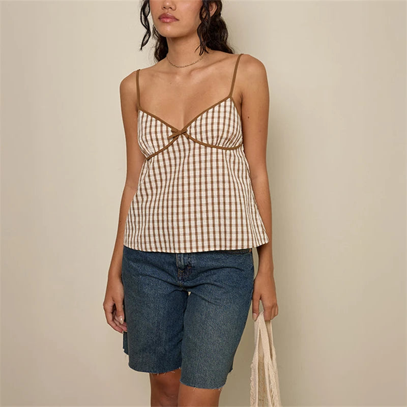 Plaid Print Tank Top