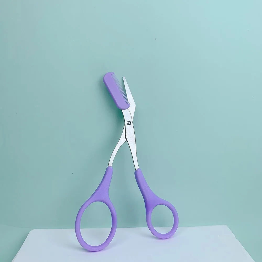 New Eyebrow Trimmer Scissor with Comb Facial Eyelash Hair Removal Grooming Shaping Eyebrow Shaver Cosmetic Makeup Accessories