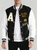 New York Empire State Print Baseball Jacket