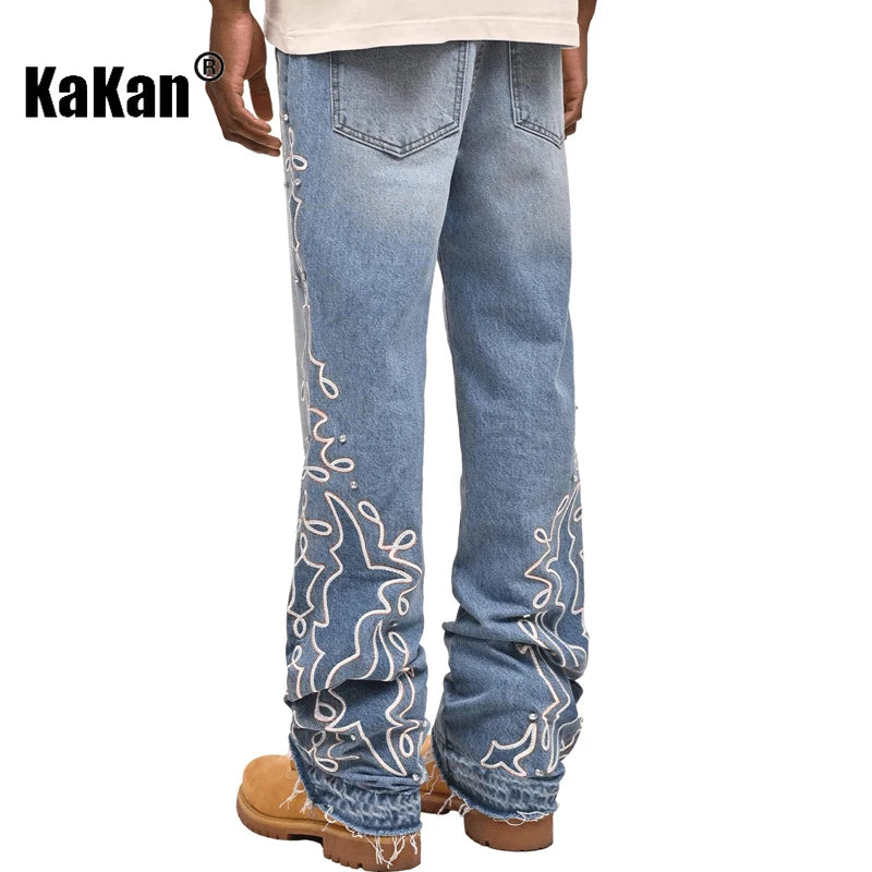 Embroidered Diamond Set Jeans