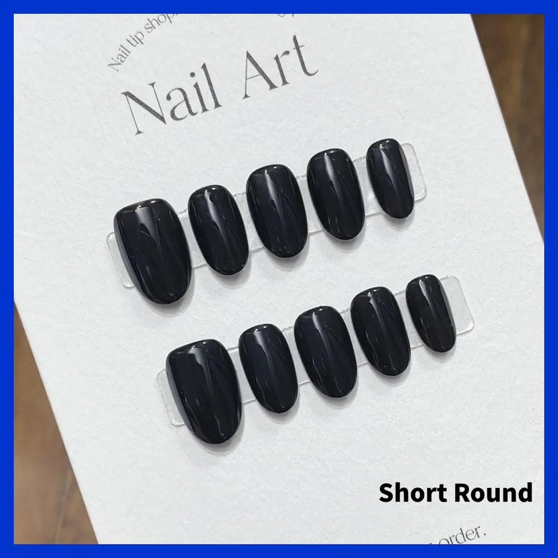 Short Black Simple Handmade Press on Nails