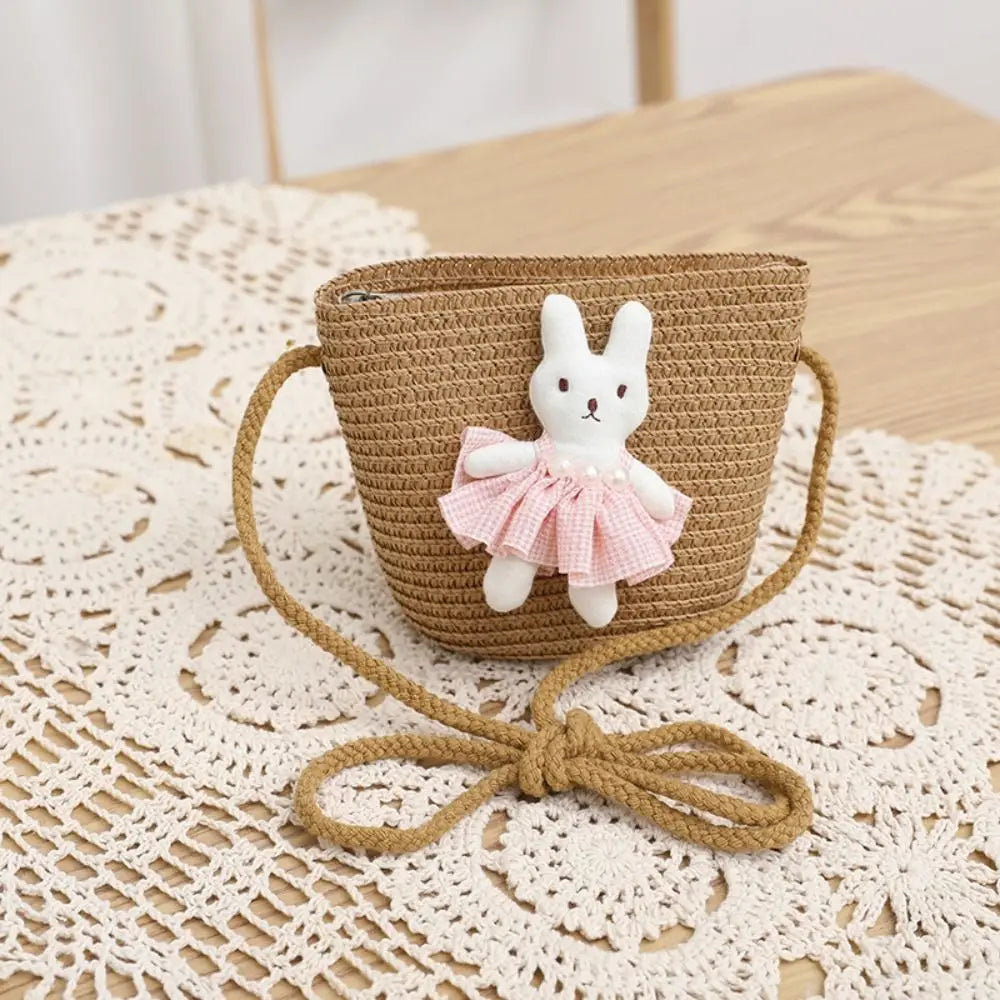 Cartoon Bunny Mini Straw Bag