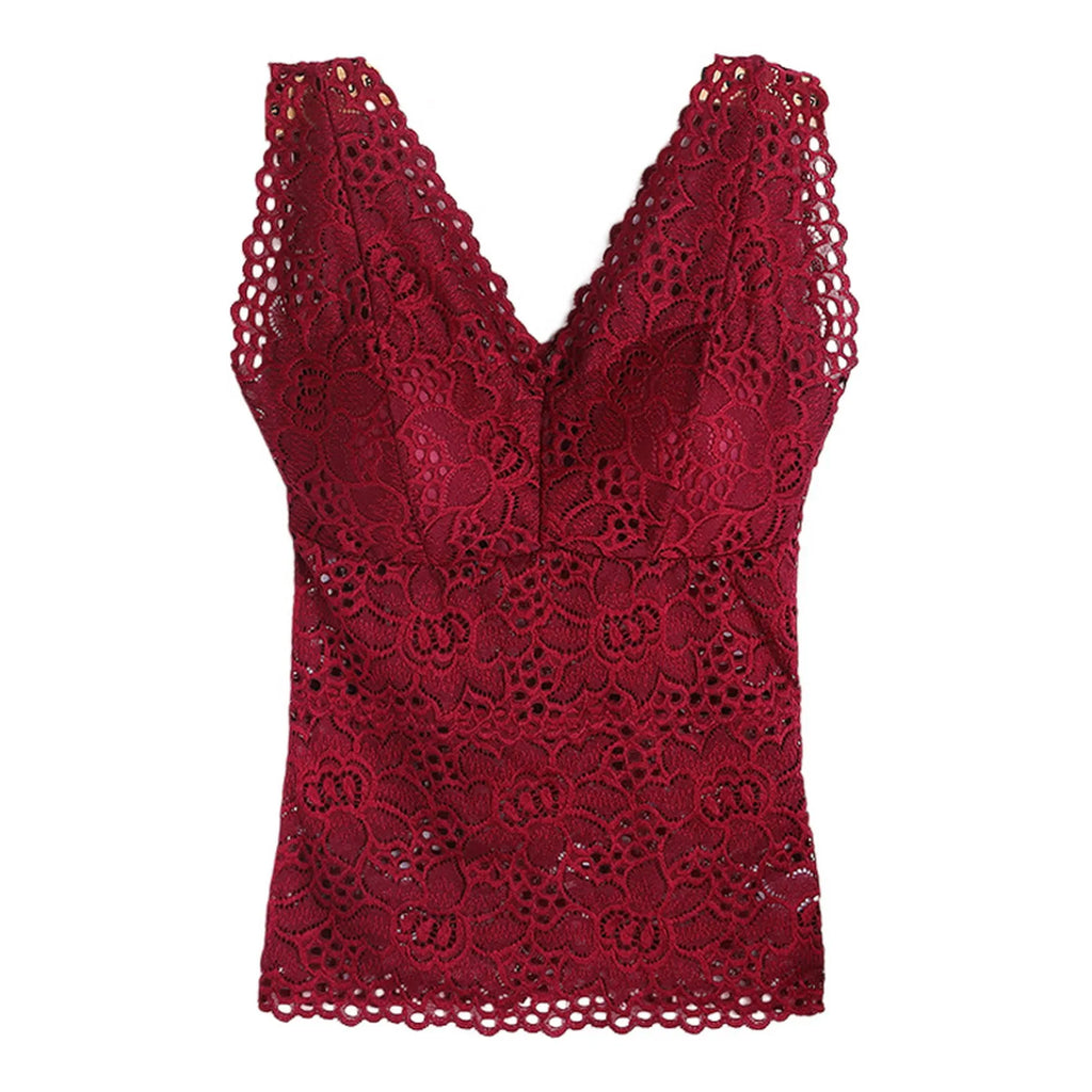 Floral Lace Camisole with Built-in Bra