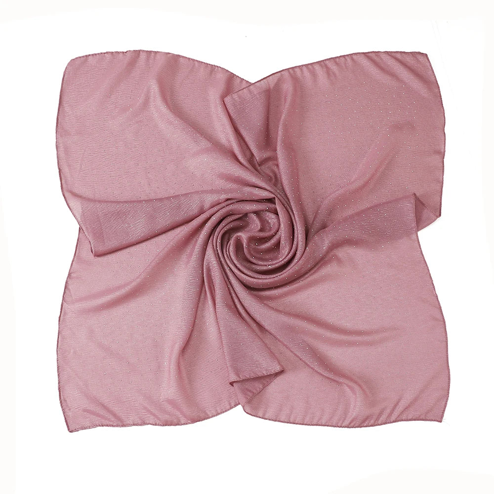 New Muslim Chiffon Square Hijab Premium Rhinestone Scarf Malaysia Shawl Plain Muslim Wraps Soft Turban Headband Shawl Supplier