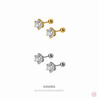925 Sterling Silver Zircon Spiral Beads Bone Earrings
