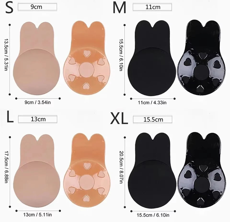 Women's Push Up Bras Self Adhesive Silicone Strapless Invisible Bra Reusable Sticky Breast Lift Tape Nipple Cover Stick On Bras