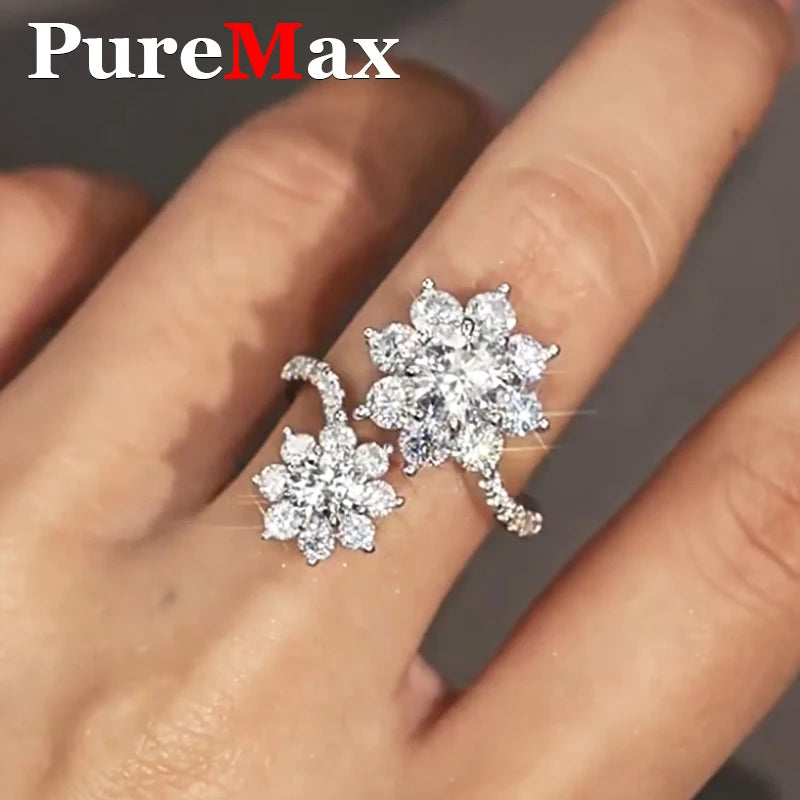 Flower Cut Moissanite Ring