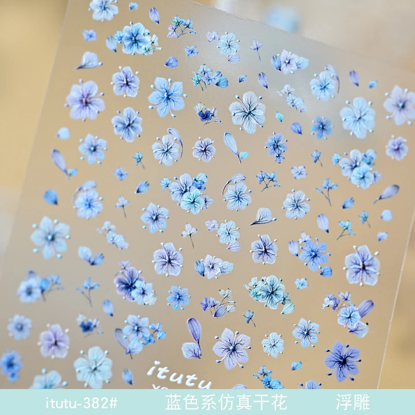 5D Relief Colorful Simulated Flower Nail Art Stickers 3D Embossed Lifelike Dry Petal Florets Decals Manicure Accessories