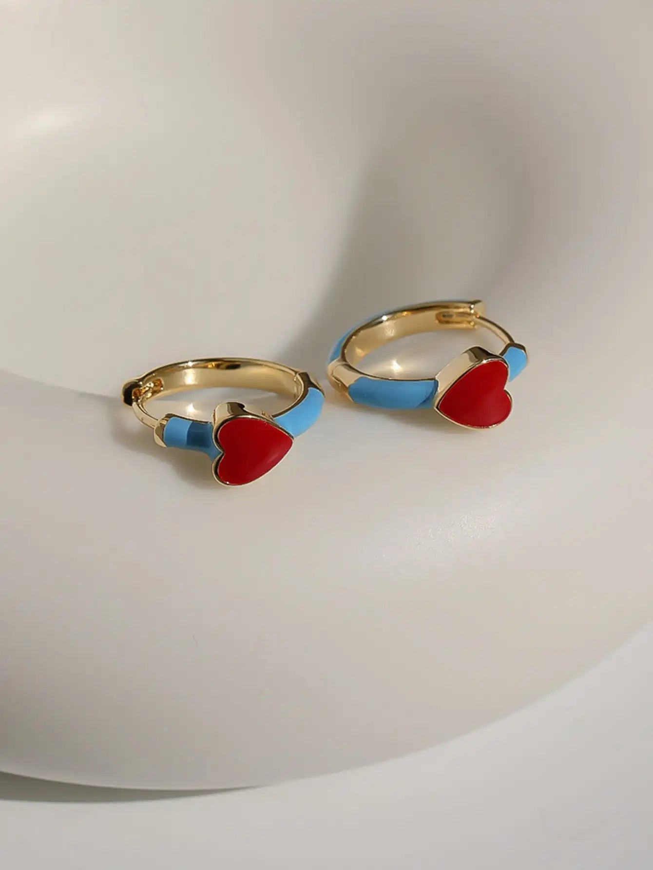 Heart Decor Hoop Earrings