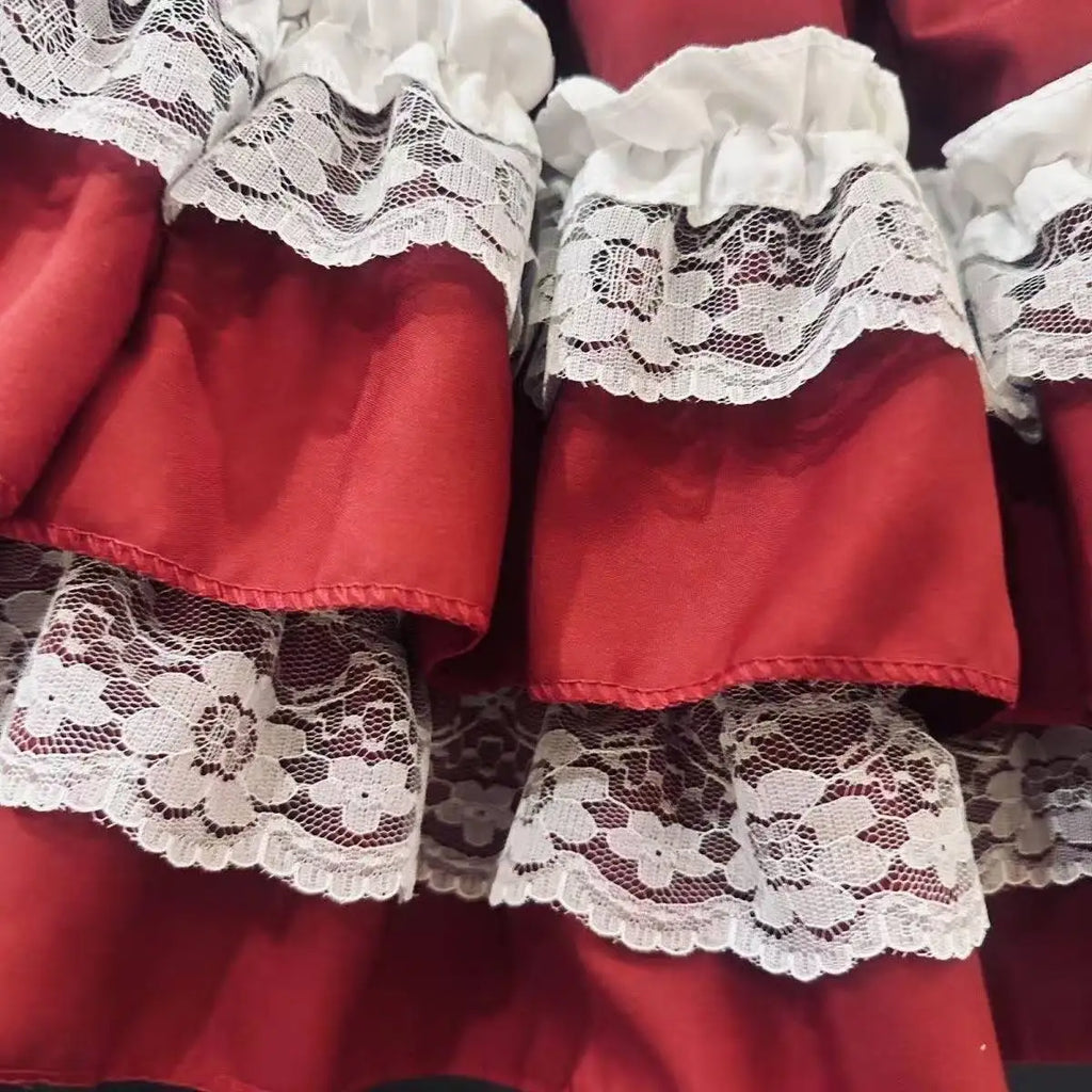 Tiered Lace Ruffle Mini Skirt