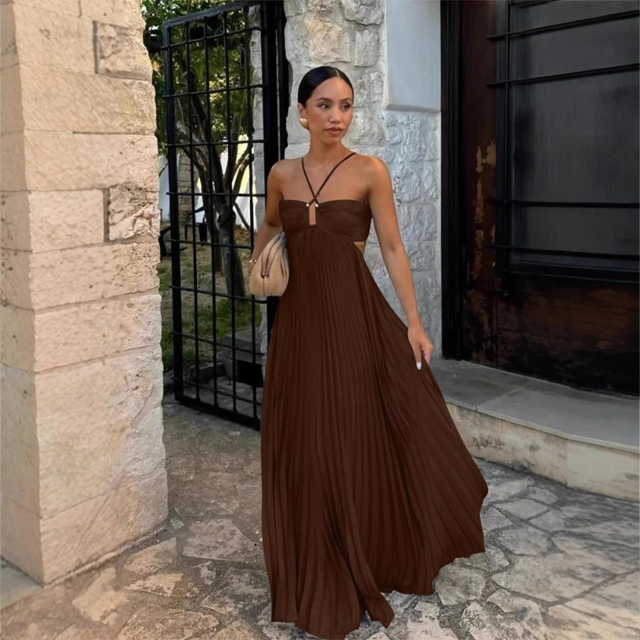 Pleated Long Dress