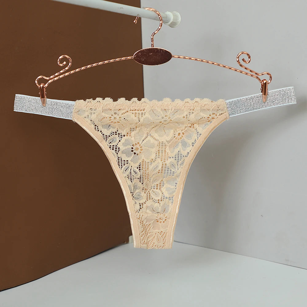 Women Floral Hollow Out Lace Panty Women's Sexy Lace Panties Low-Waist Briefs Sexy Perspective Intimate Female Underpants