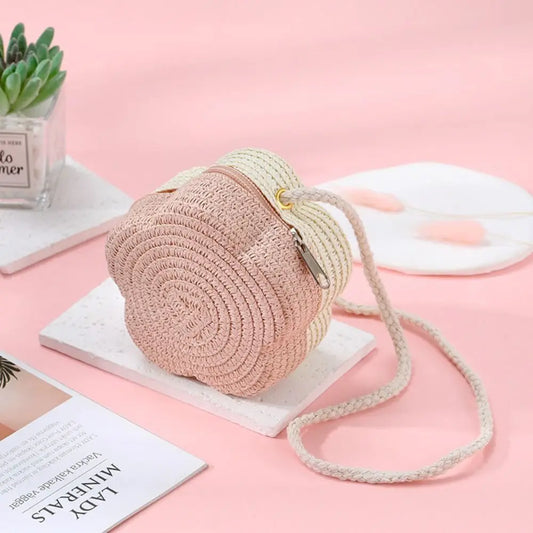 Flower Woven Crossbody Bag