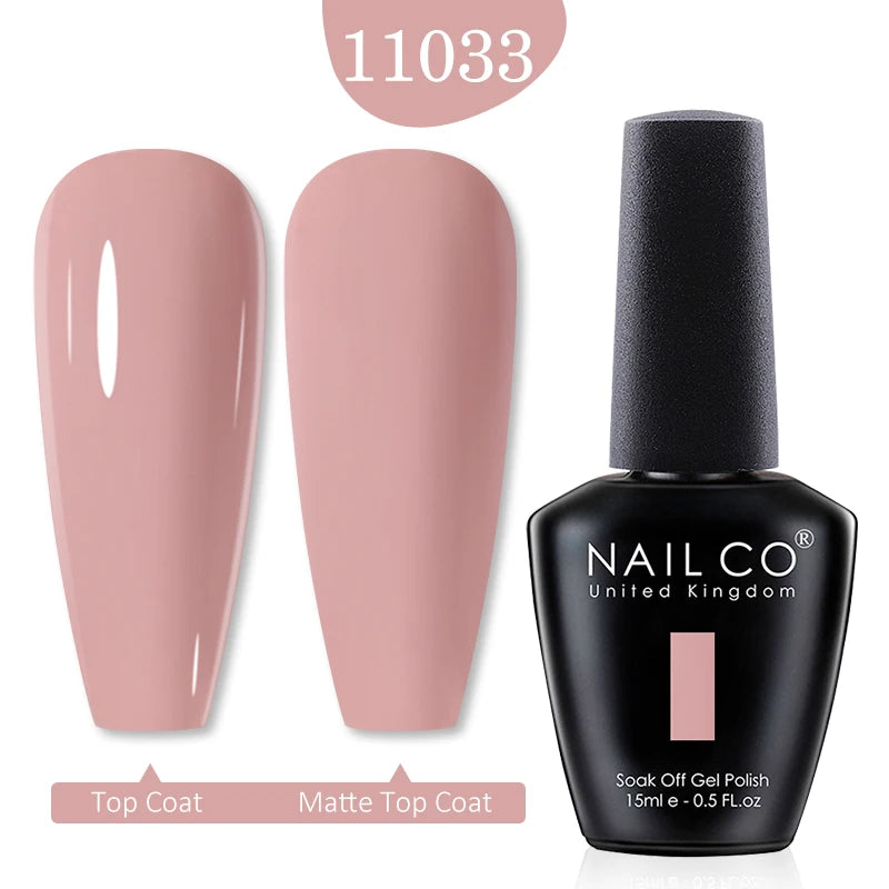 NAILCO 15ml Nail Gel Polish Winter Nude Colors Hybrid Gel Varnish Manicure UV Gel Nail Polish Primer Top Base Coat LED Nails Art